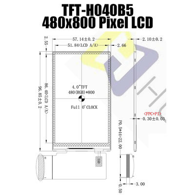 4 Inch TFT LCD Module 480X800 TFT LCD Display Manufacturer For Monitors